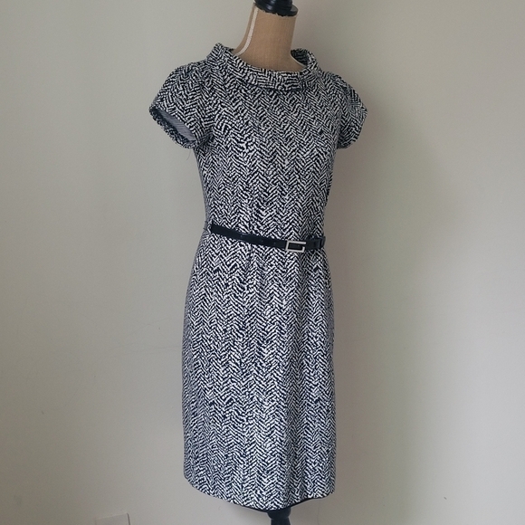 Beautiful black and white peter pan collar  Jones Newyork Dress size 6 - Picture 2 of 12